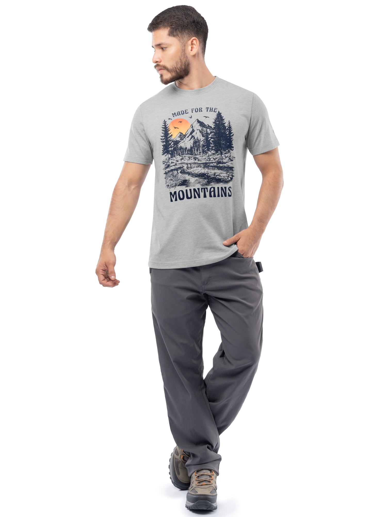 Ozark Trail Men's Active Graphic Tee with Short Sleeves, Sizes S-3XL