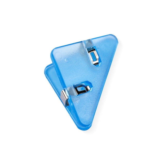 Corner Paper Clips, 1.53x2.04 Inch,Triangular Transparent File Corner Clip,Translucent Colored Paper Clips, Cute Plastic Bunder Clip for Office,Prevent Book Corner Curling,Holds to 40 Sheetes(Blue)