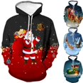 thumbnail image 2 of Sudadera con capucha navideña con estampado 3D para hombre, informal, con diseño de Papá Noel, nueva sudadera con capucha y sudaderas, jerséis holgados de gran tamaño con gráficos para hombre, 2 of 4