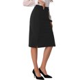thumbnail image 4 of INSPIRE CHIC Bodycon Midi Pencil Skirt for Women's High Waist Side Slit Office Work Skirts XL Black, 4 of 6
