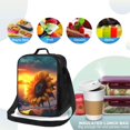 thumbnail image 4 of Honeii Sunset Coast Sunflower Print Insulated Lunch Bag, Reusable Lunch Box for Adult, Leakproof Cooler Bag for Work Office Travel Picnic, 4 of 7