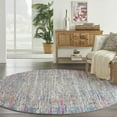thumbnail image 5 of 8â€™ Round Ivory Abstract Striations Area Rug, 5 of 7