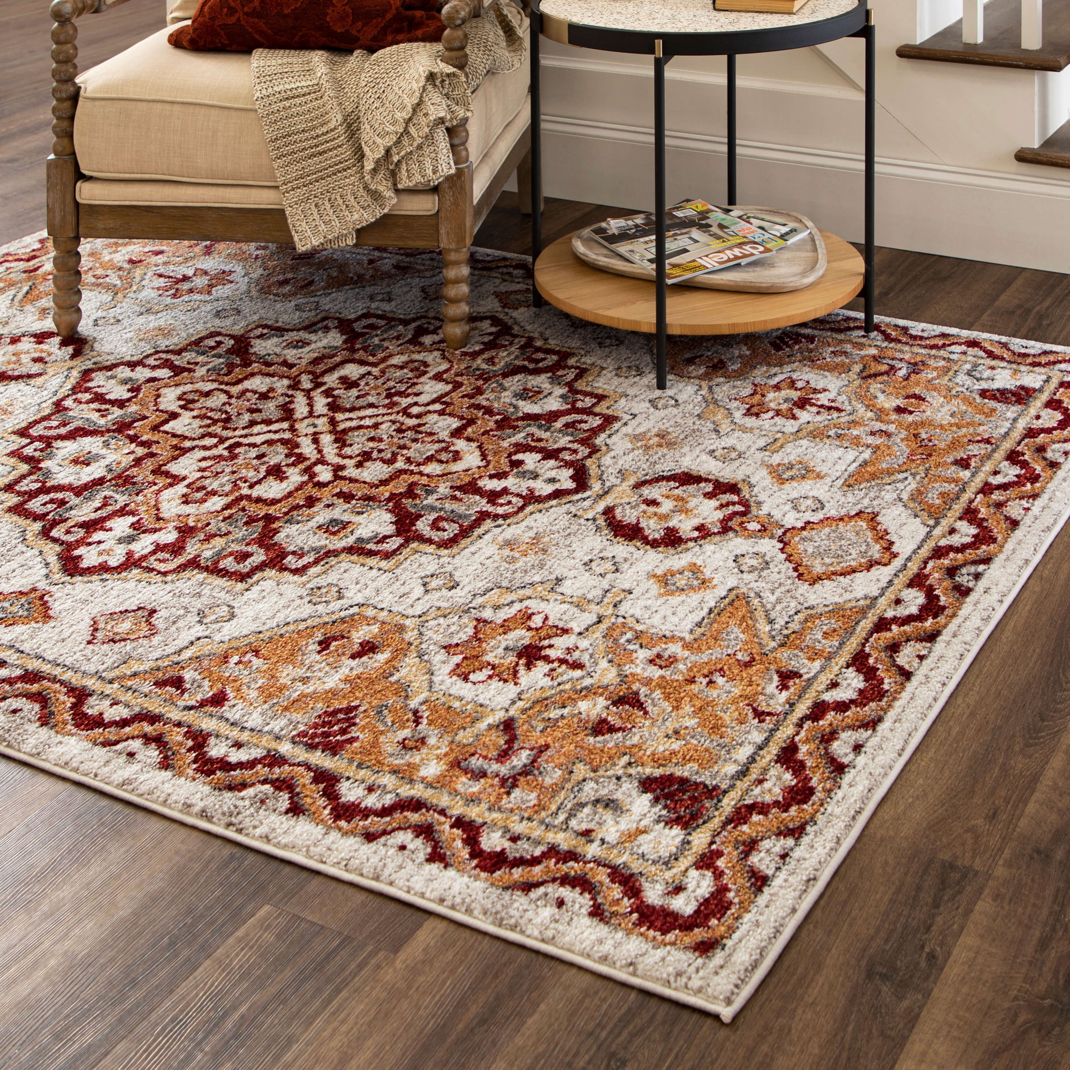 Mohawk Home Huffman Indoor Ornamental Area Rug, Gold, 6' x 9'