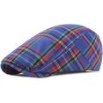 thumbnail image 4 of CoCopeaunts Newsboy Cap Unisex Cotton Plaid Berets Cap Flat Ivy Cap Adjustable Newsboy Hats for Men Women Casual Outdoor Sunhat, 4 of 8