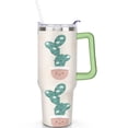 thumbnail image 2 of Minimalist Botanical Cactus 40oz Tumbler - Vacuum Insulated Reusable Cup with Straw - Durable & Eco-Friendly - Desert-Themed Design for Commuters, 2 of 9