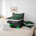 thumbnail image 5 of Homewish Black Green Abstract Bedding Comforter Set 7pcs for Boys, Building Gamers Queen Bedding Sets, Pixelate Miner Reversible Queen Sheet Sets, Microfiber Bedroom Decor, 5 of 7
