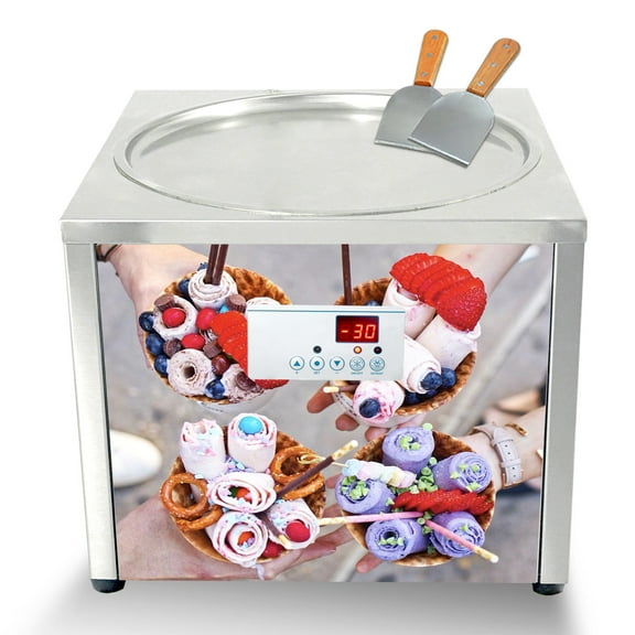Kolice Commercial Fried Ice Cream Machine,Roll Ice Cream Machine-18" Round Pan