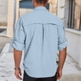 thumbnail image 5 of Men's Quick Dry Long Sleeve Shirt UPF 50+ Sun Protection Lightweight Breathable Fishing Hiking Casual Daily Camping Outdoor Travel Athletic Top with Pockets | TOPLIU,Light Blue M, 5 of 9