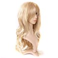 thumbnail image 2 of Perruque de Mode pour Femmes Cheveux Bouclés Perruques avec Frange Cheveux Longs Bouclés Cheveux Blonds, 2 of 4