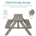thumbnail image 5 of Best Choice Products Kids Wooden Picnic Table, Outdoor Activity Table w/ Adjustable Umbrella, Seats - Gray/Navy, 5 of 9