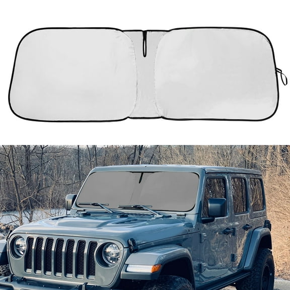 JJMY Custom for 2018-2024 Jeep Wrangler JL JLU Windshield Sun Shade Foldable Cover , 1 Pack