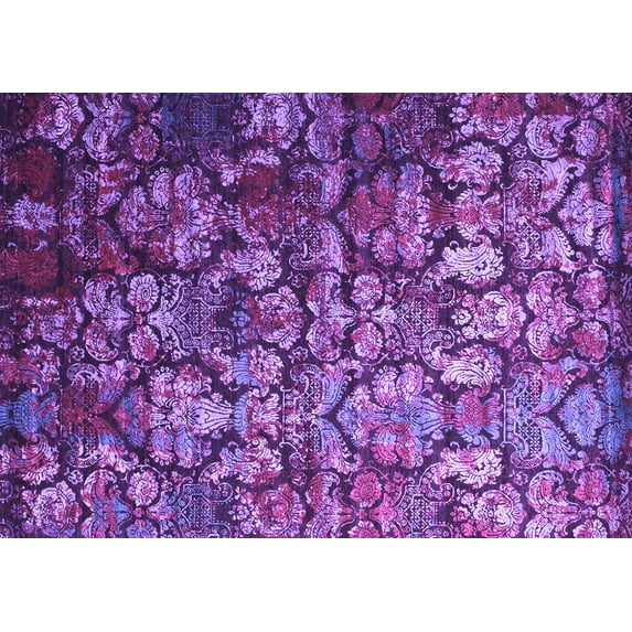 Ahgly Company Indoor Rectangle Abstract Purple Contemporary Area Rugs, 5' x 7'