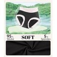 thumbnail image 5 of CF Womens Modal Underwear Mid Waist No Show Hipster Panties for Women Pack Plus Size Ladies Undies(5A,L), 5 of 7