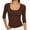 *Brown-3/4 Sleeve, variant on ClodeEU Women's Scoop Neck Ribbed 3/4 Sleeve Fitted Top,Solid Stretchy Basic Layering Tee ,Women's Plus L