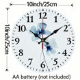 thumbnail image 3 of Creowell Minimalist Flowers Round Wooden Wall Clock 10 Inch Decor 10x10in, 3 of 8