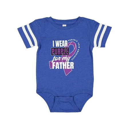 

Inktastic Chronic Pain I Wear Purple For My Father Gift Baby Boy or Baby Girl Bodysuit