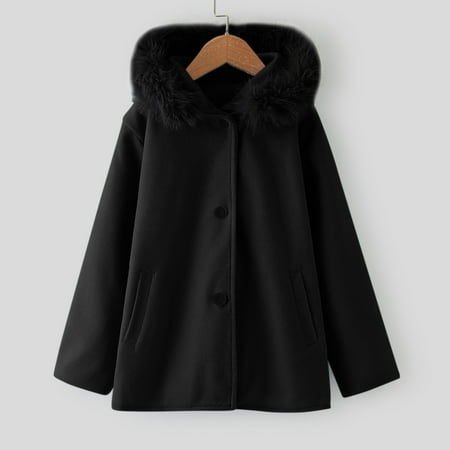 

kpoplk Toddler Winter Coat Unisex Little Boys Girls clothes Jacket Hoodie Coat Winter Warm Outerwear(Black)