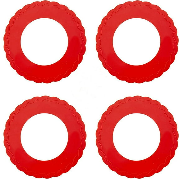 4 Pcs Mini Pie Crust Shields, Silicone Pie Pan Shield for Baking, Mini Pie Crust Protector 4 to 6 in (Red)