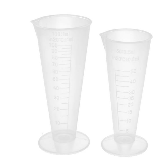 Unique Bargains Plastic Conical Beaker Laboratory Graduated Measuring Cup 50ML 100ML