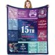 thumbnail image 1 of LHSHID 15 Year Old Birthday Gifts for Girls Blanket 15th Birthday Decorations for Girls Teenage 15TH Birthday Gifts for Girls Flannel Throw Blankets 40"x50", 1 of 8