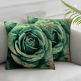 thumbnail image 3 of BANET Throw Pillow Covers Green Square Pillowcases Cushion Cover for Room Sofa Chair Bed Home Decor Set of 2 12x12in, 3 of 7