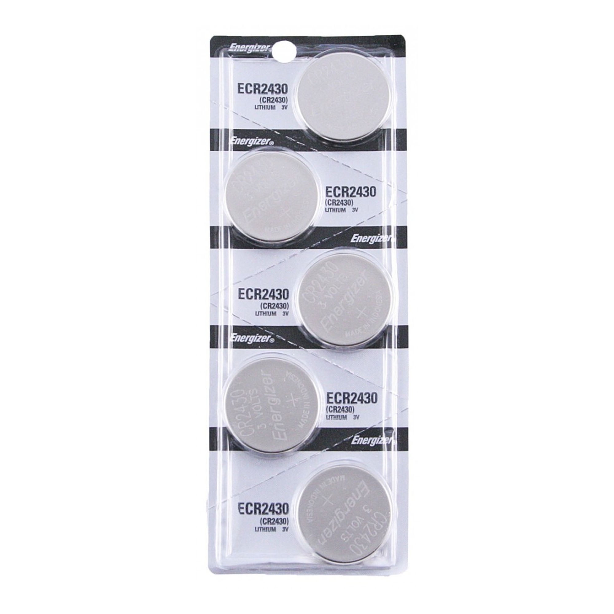 5Pack CR2430 Energizer 3 Volt Lithium Coin Cell Batteries (On a Card