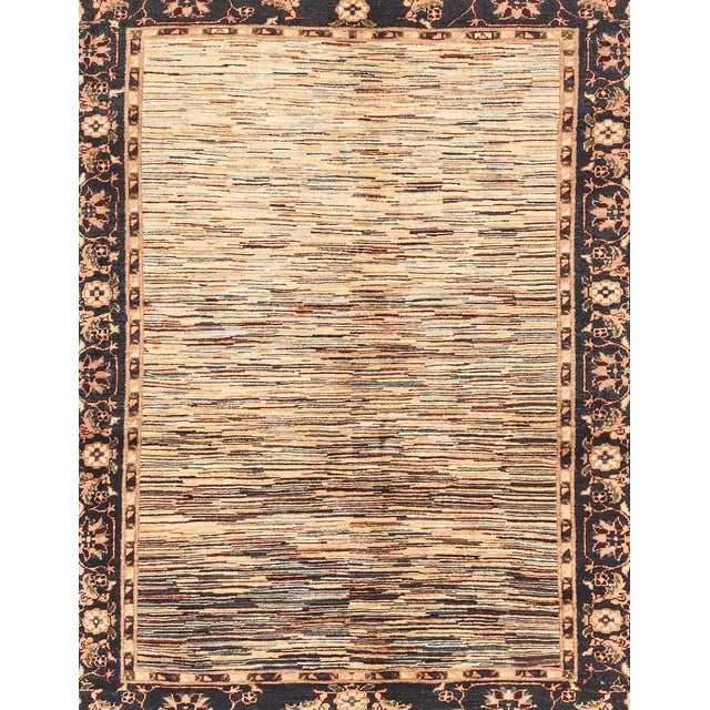 Ahgly Company Machine Washable Indoor Rectangle Abstract Yellow Area Rugs, 8' x 12'