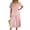 001 Pink, variant on Htigea Summer 2 Piece Sets for Women V-Neck Short Sleeve Shirts and Capri Pants Casual Outfits Beachwear Orange S