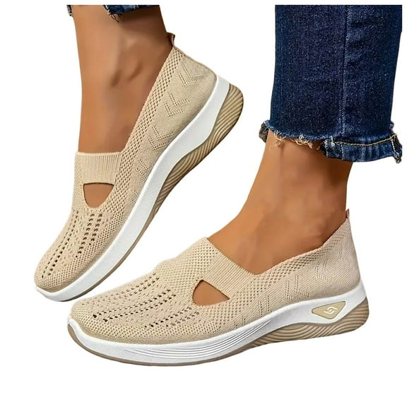 Slip on Walking Work Shoes for Women Spring Breathable Mesh Golf Tennis Sneakers Non Slip Work Loafers