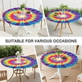 thumbnail image 7 of Rainbow Tie Dye Radial Pattern Round Fitted Tablecloth with Elastic Edge,Dining Table Cover Waterproof,Outdoor Round Tablecloth for Camping,Dining,Indoor and Outdoor, 7 of 7