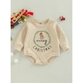 thumbnail image 2 of TSEXIEFOOFU Christmas Toddler Baby Rompers Cane/ Snowman/ Letters Print Casual Long Sleeve Jumpsuit for Newborn Girl Boy, 2 of 8