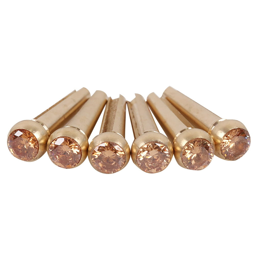 Pure Copper Guitar Bridge Pins with Brass Circle and Green Pearl Shell