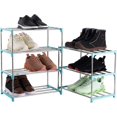 thumbnail image 2 of 4-tier Stackable Small Shoe Rack, Lightweight Shoe Shelf Storage Organizer For Entryway, Hallway And Closet (blue), 2 of 5