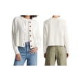 thumbnail image 2 of LMLYSoH Women's Crew Neck Knit Cardigan Basic Long Sleeve Solid Color Button Down Sweater Outwear, 2 of 9