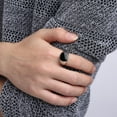 thumbnail image 2 of Men's Ring Punk Rock Smooth Steel Signet Ring For Men Hip Hop S7H1, 2 of 6