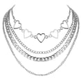 thumbnail image 1 of EeaseCA 1pc Woman Multi-layer Necklace Simple Clavicle Chain Love Heart Neck Chain, 1 of 7
