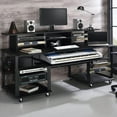 thumbnail image 2 of Modern Music Desk - Black Finish Writing Computer Workstation Table, 2 of 6