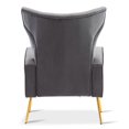thumbnail image 5 of Velvet Accent Chair, Curved Tufted Armchair with Gold Metal Legs, Upholstered Single Sofa for Living Room Bedroom Nursery, Gray, 5 of 7