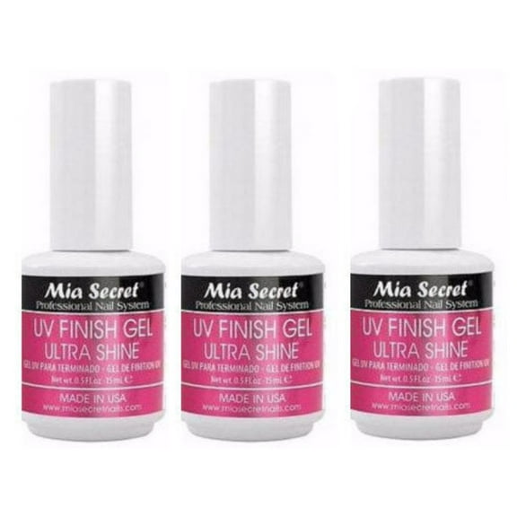 Mia Secret UV Finish Gel Ultra Shine 1/2 oz (FG-01) x 3