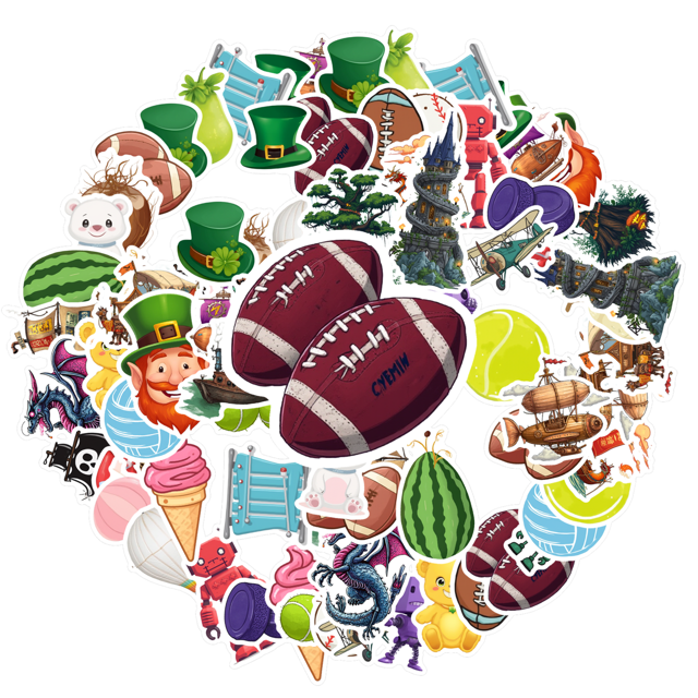 35pcs-50pcs Cute Stickers Robot Stickers Candy Stickers Dragon Stickers Balloon Stickers for Laptops Suitcases