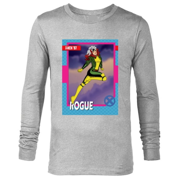 Marvel Studios X-Men ’97 Rogue Retro Trading Card- Long Sleeve T-Shirt for Men - Customized-Athletic Heather