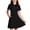 Black, variant on Shift Dress for Girls School,Solid Color Button-Down Collar Lace Trim Uniform Polo Dresses Khaki 7-8T