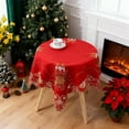 thumbnail image 7 of Gallickan Christmas Tablecloth, Red Round Table Cover, Holiday Table Decor, Spill Proof Vinyl Tablecloth, Festive Dining Accessory, for Christmas Parties, Red, 7 of 7