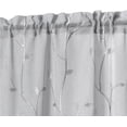thumbnail image 3 of TOPICK Floral Embroidery Sheer Curtains, 36 Inch Light Filtering Voile Window Drapes, Rod Pocket 2 Panels Grey Curtains for Living Room Bedroom, 3 of 7