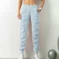 thumbnail image 2 of Zylarhe Women's Pants Women's High Waisted Wide Leg Casual Pants Comfortable Elastic Waistband Flowy Trousers Straight Fit Long Pants with Pockets for Everyday Wear, 2 of 5