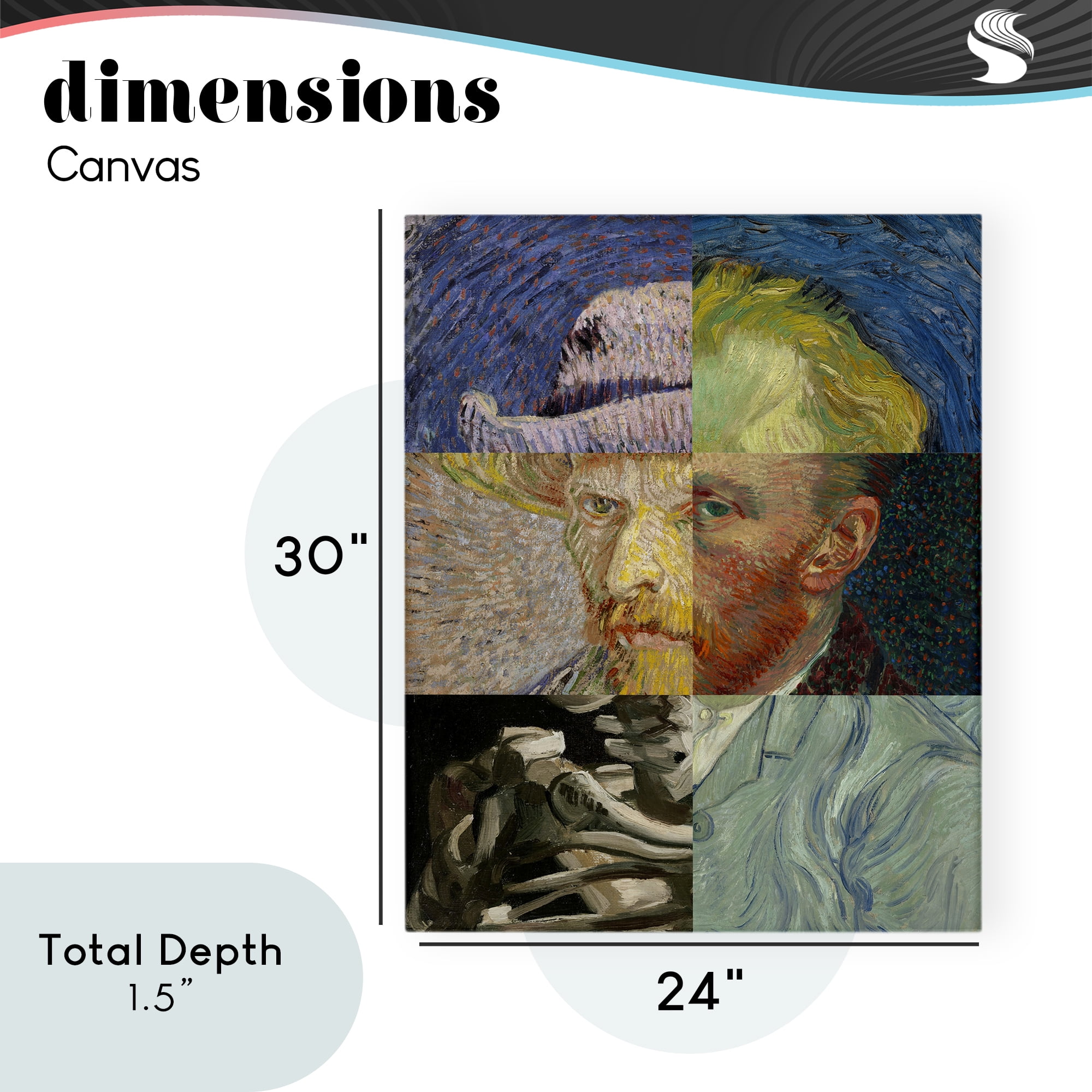 Collaged Van Gogh Portraits Canvas Wall Art, design by Masters Redux