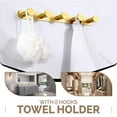 thumbnail image 2 of Simple Towel Hook Rack Brushed Gold, SUS304 Stainless Steel Bathroom Hook Rail 5 Hooks, Utility Kitchen Towel Holder, Wall Mount, 2 of 9