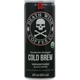 thumbnail image 3 of Death Wish Coffee Organic Unsweetened Black Iced Cold Brew, Bottled Coffee Drink, 8 Fl Oz, 12 Pk, Cans, 3 of 4