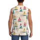 thumbnail image 4 of Balery Reto Marine Nautical Camisetas sin mangas para hombre, absorbe la humedad y protege contra el mal olor.-XX-Large, 4 of 7