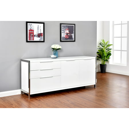 Modern White Cabinet with 3 Drawer (Best Wood For Painted Cabinets)